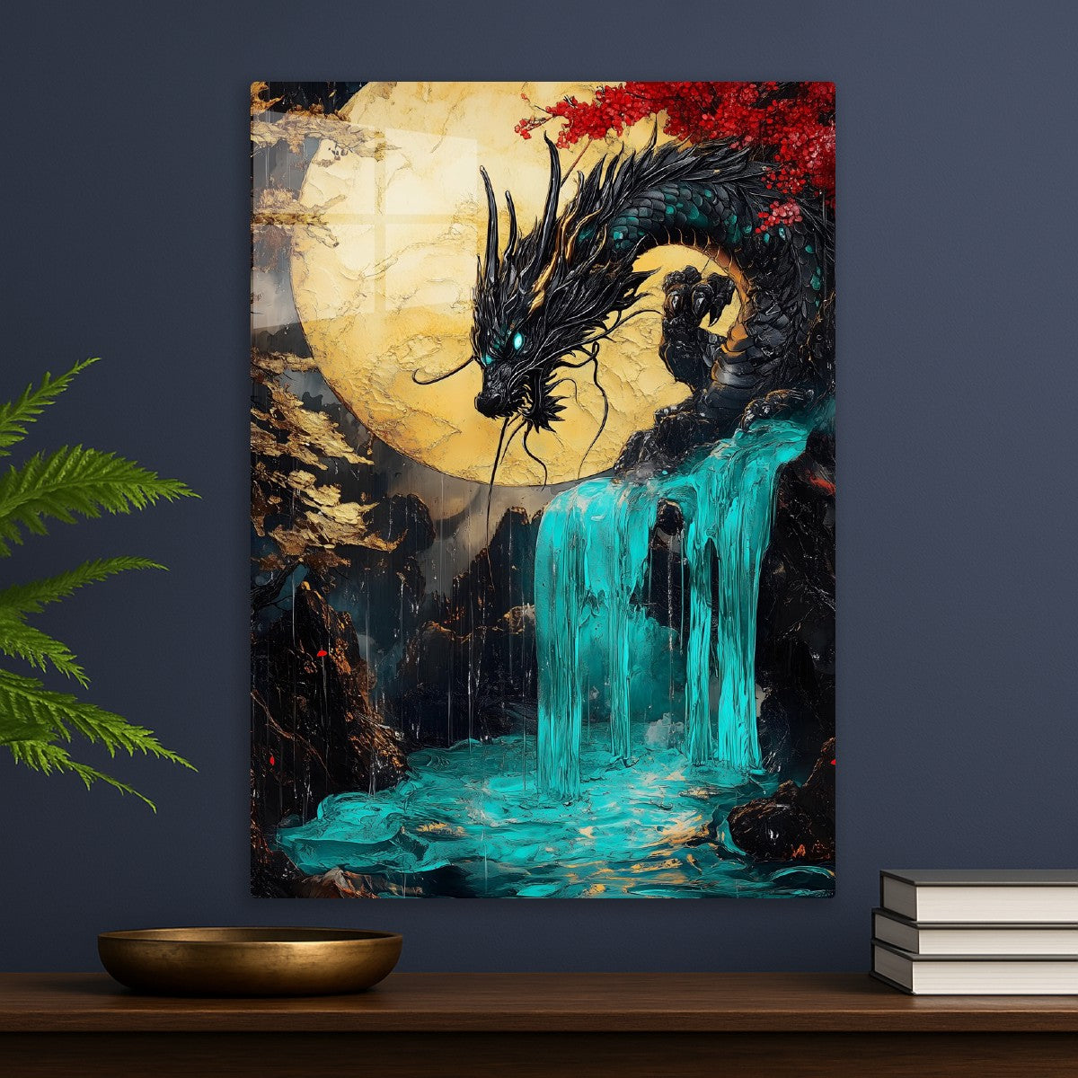Dragon's Moonlit Cascade