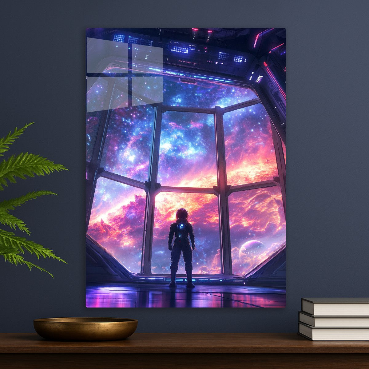 Astronaut looking at space