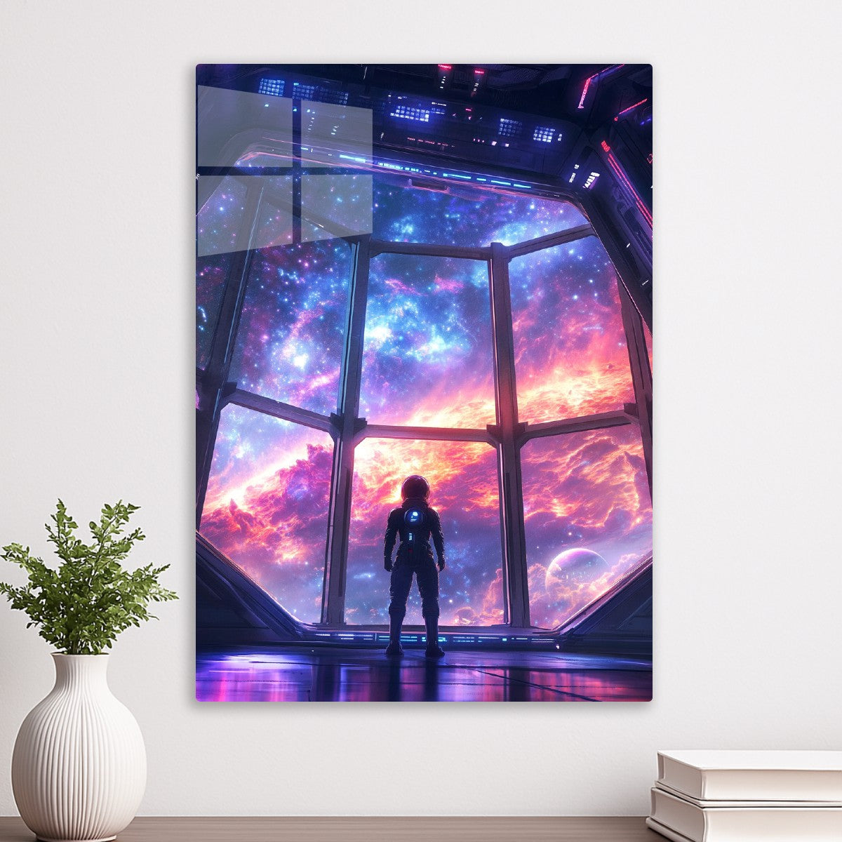 Astronaut looking at space