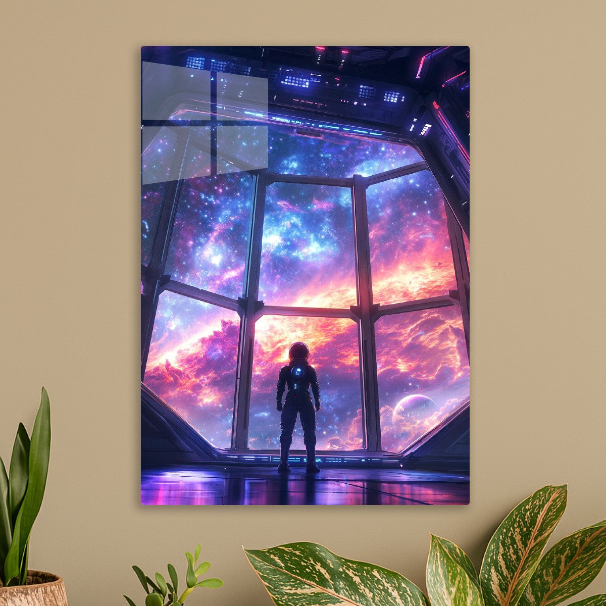 Astronaut looking at space