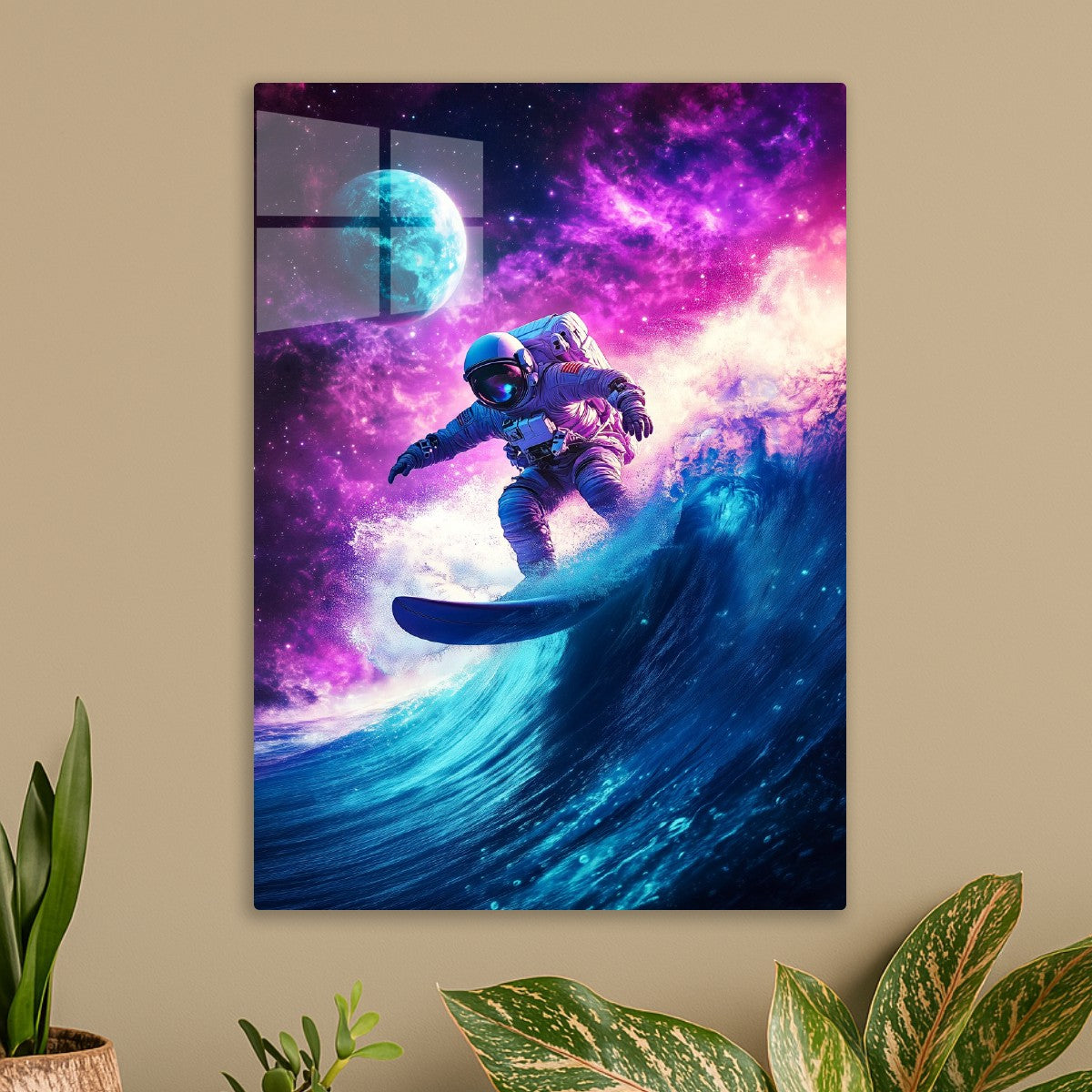 Astronaut Surfing in Space