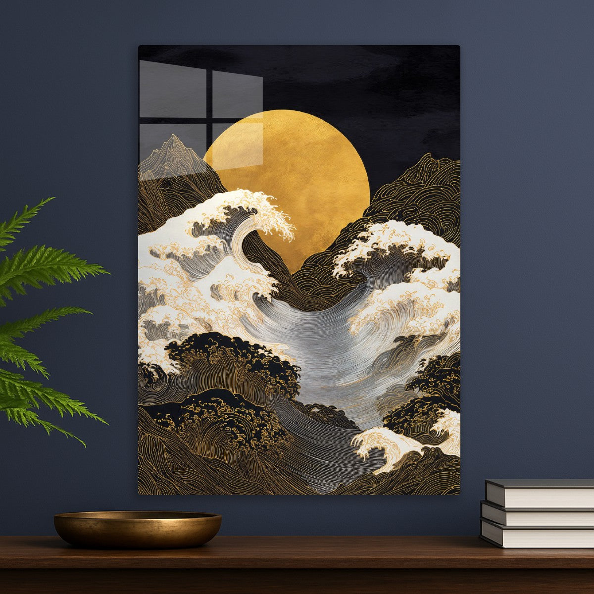 Golden Moon Over Eternal Waves