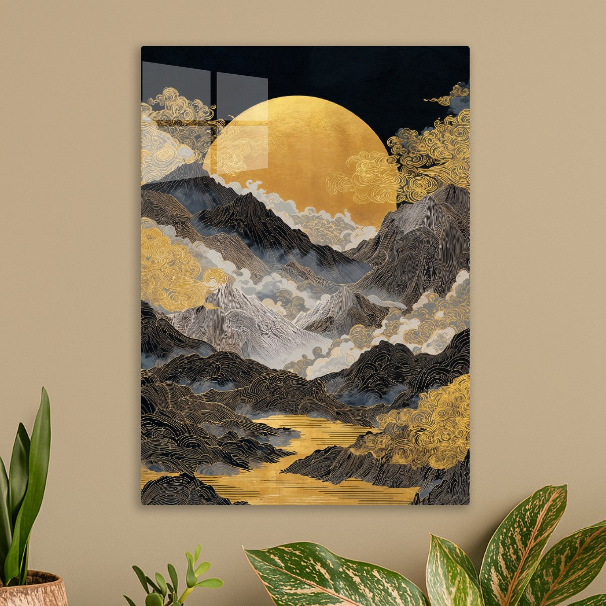Celestial Peaks Bathed in Gold