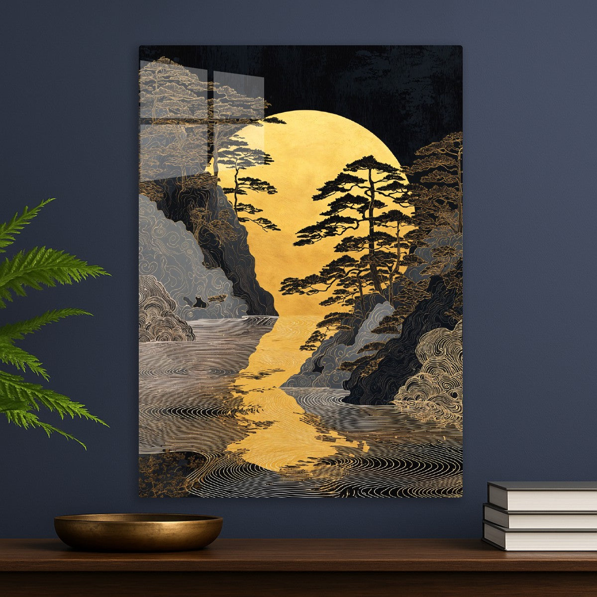 Golden Pines by the Moonlit