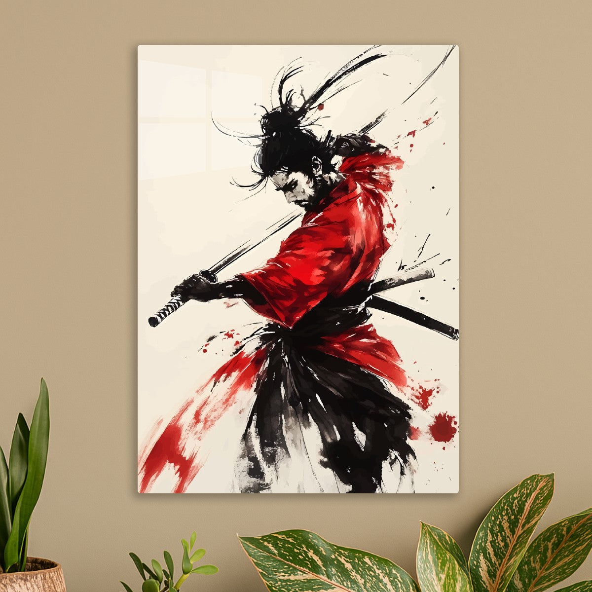 Japanese samurai in ink art 