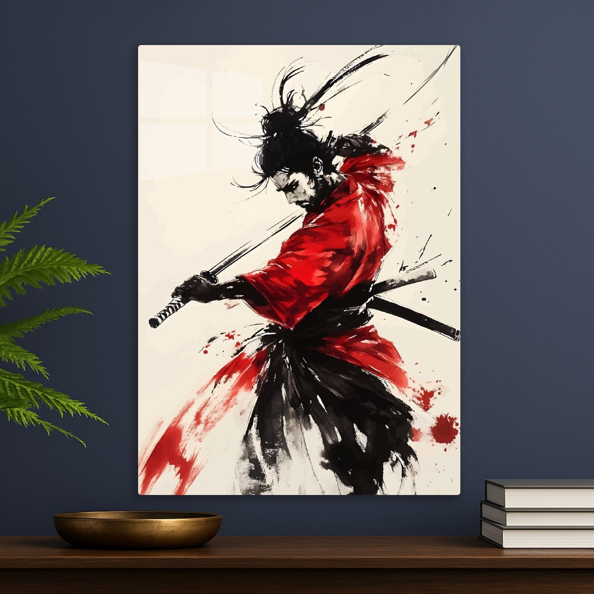 Japanese samurai in ink art 