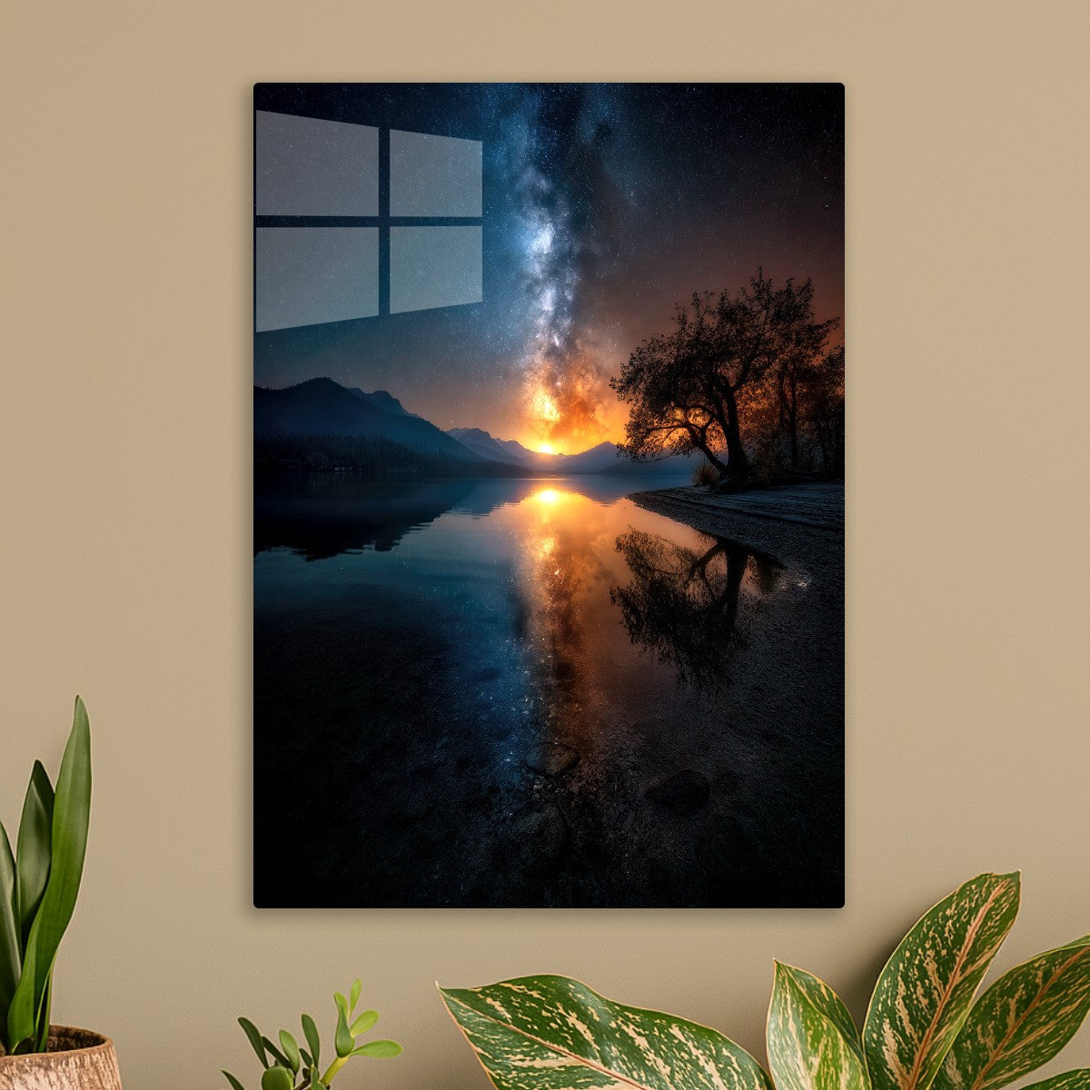 Starry Sky Reflected in Lake