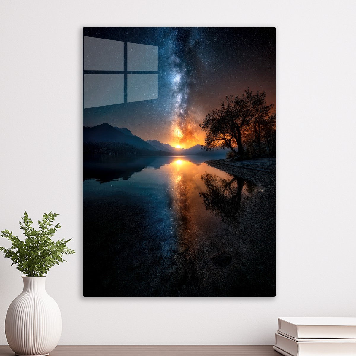 Starry Sky Reflected in Lake