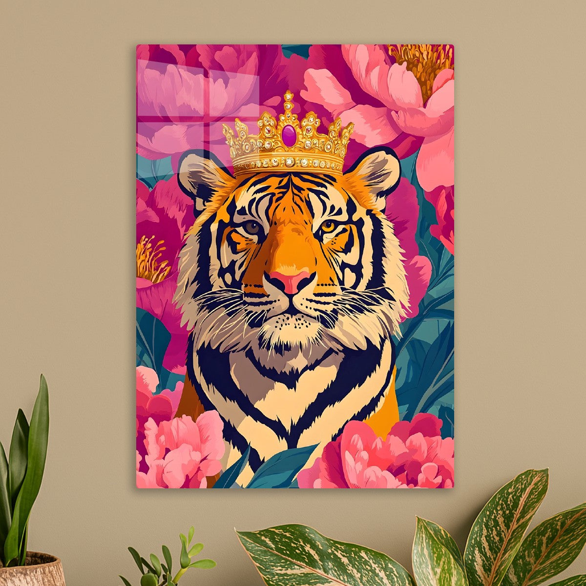 The Tiger king flower wall art