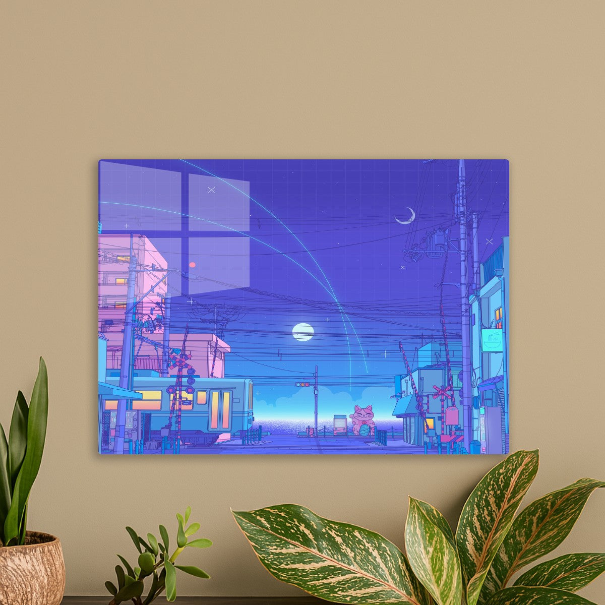 Lofi Japanese Cat wall art