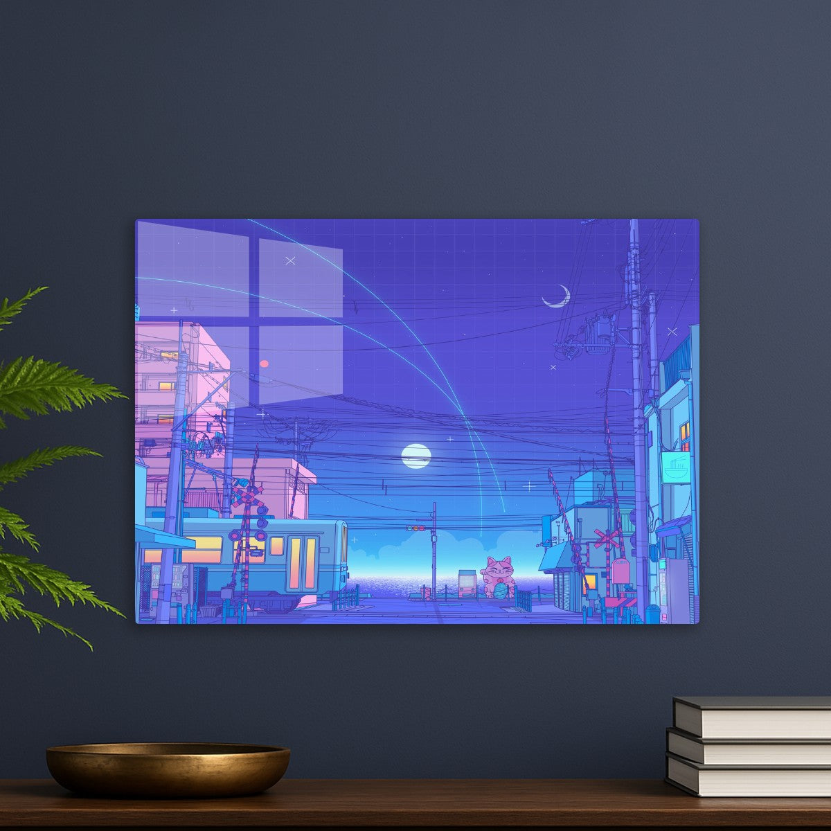 Lofi Japanese Cat wall art