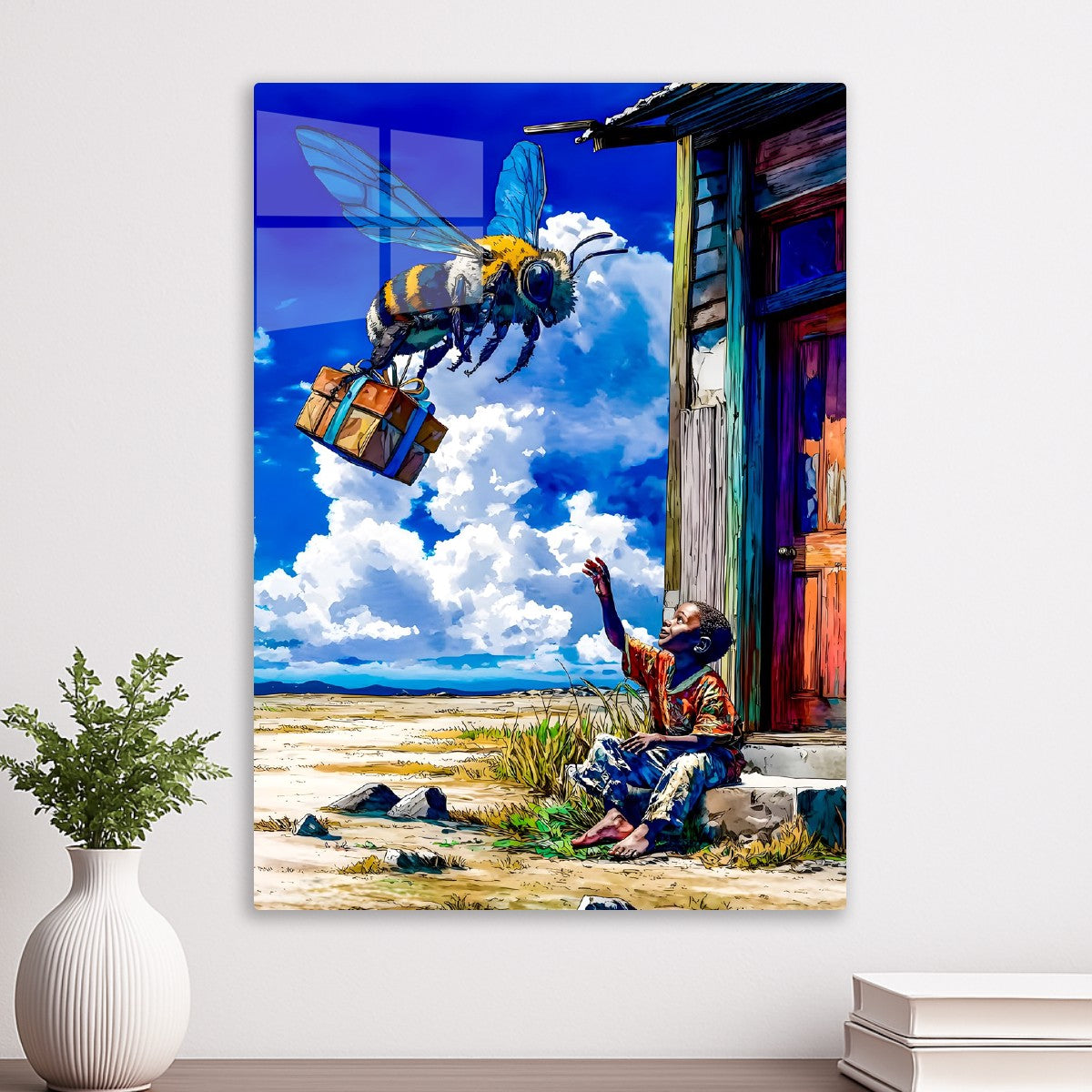 Bee Delivering Box Fantasy