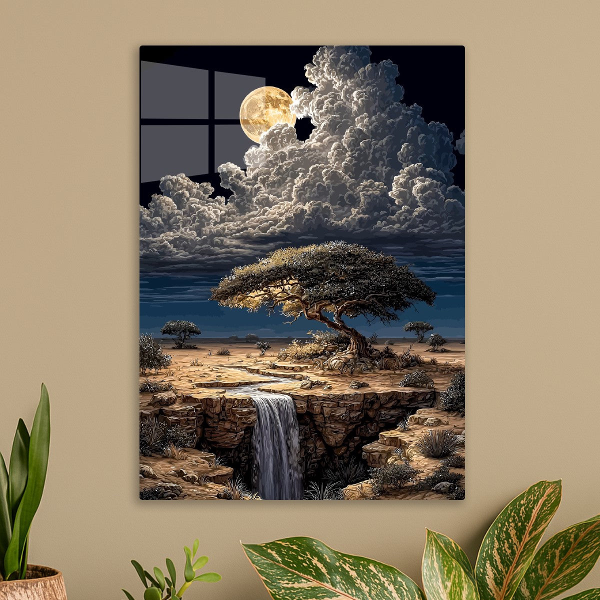 Fantasy Waterfall Night