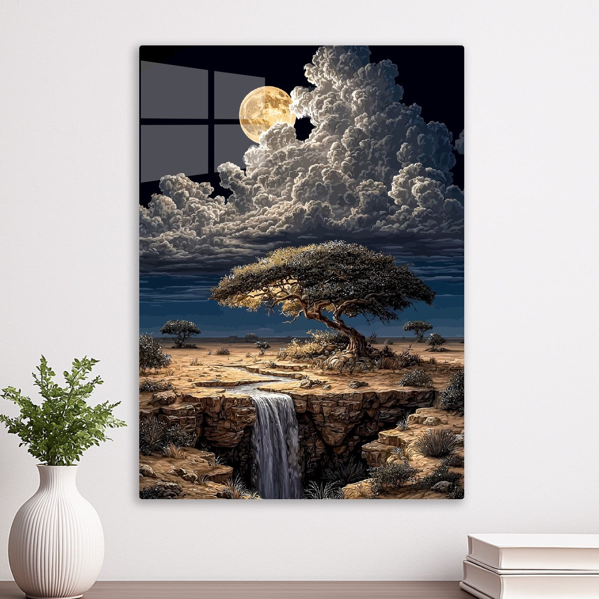 Fantasy Waterfall Night