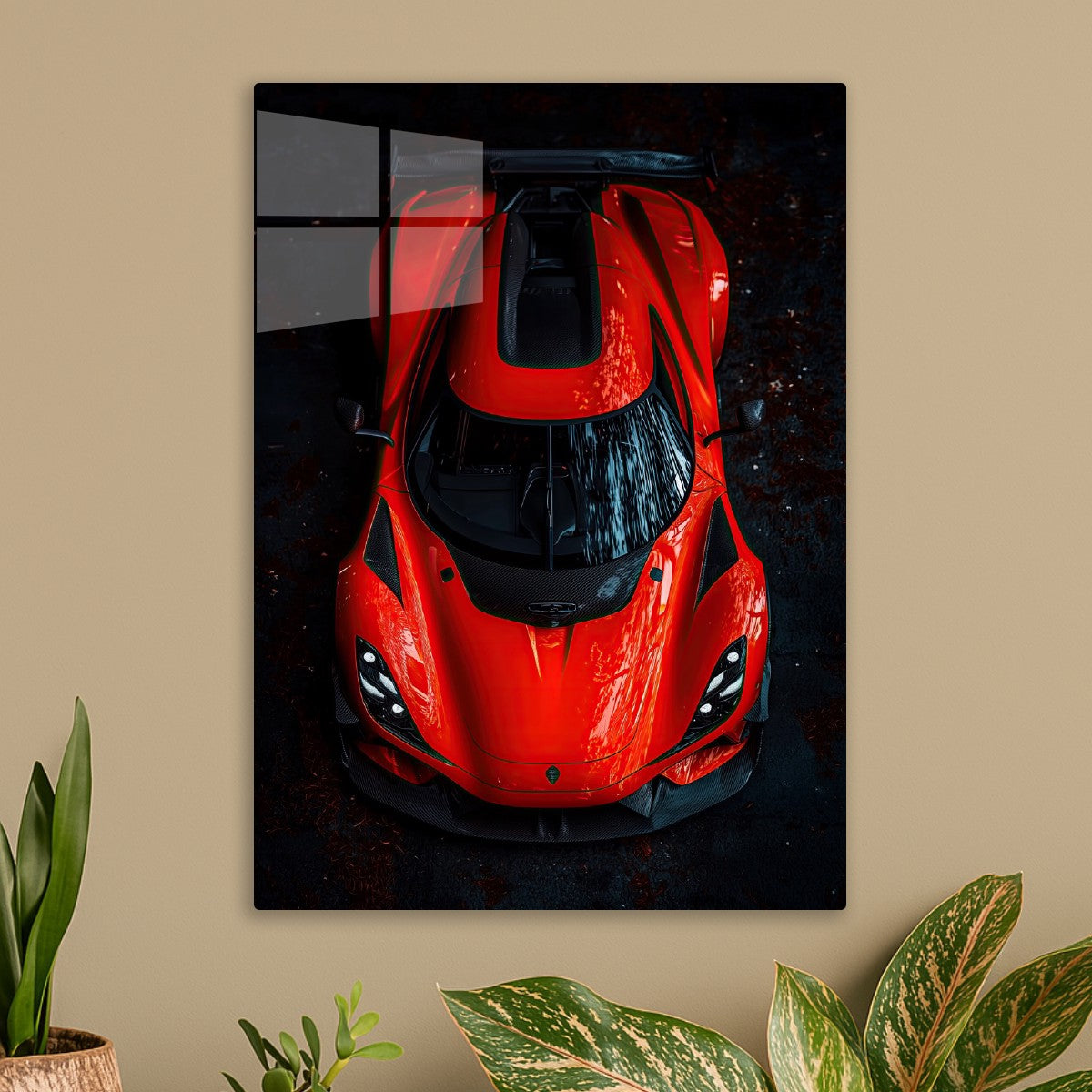 Red Hypercar Top-Down