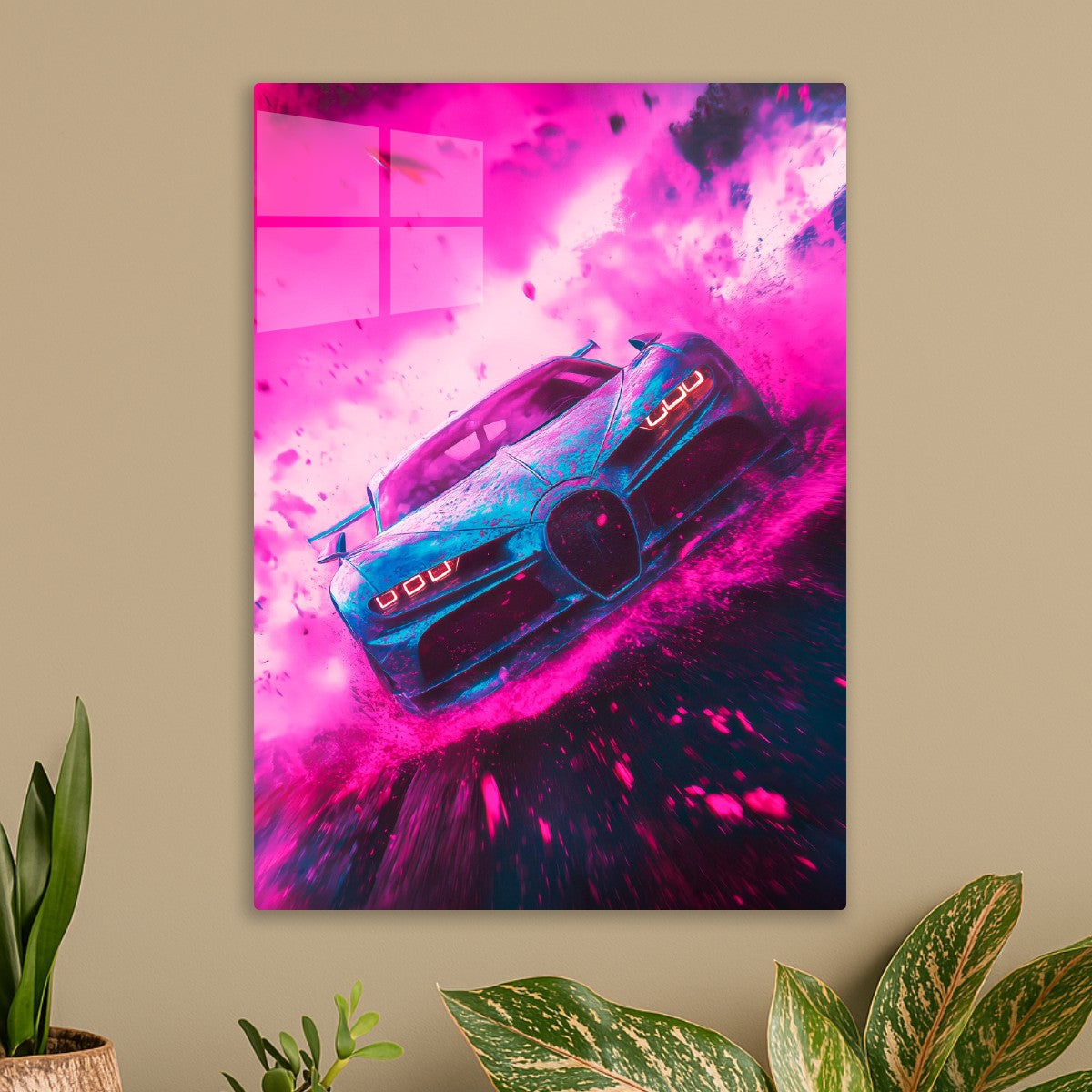 Bugatti with Pink Explosion