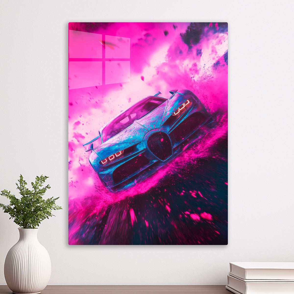 Bugatti with Pink Explosion