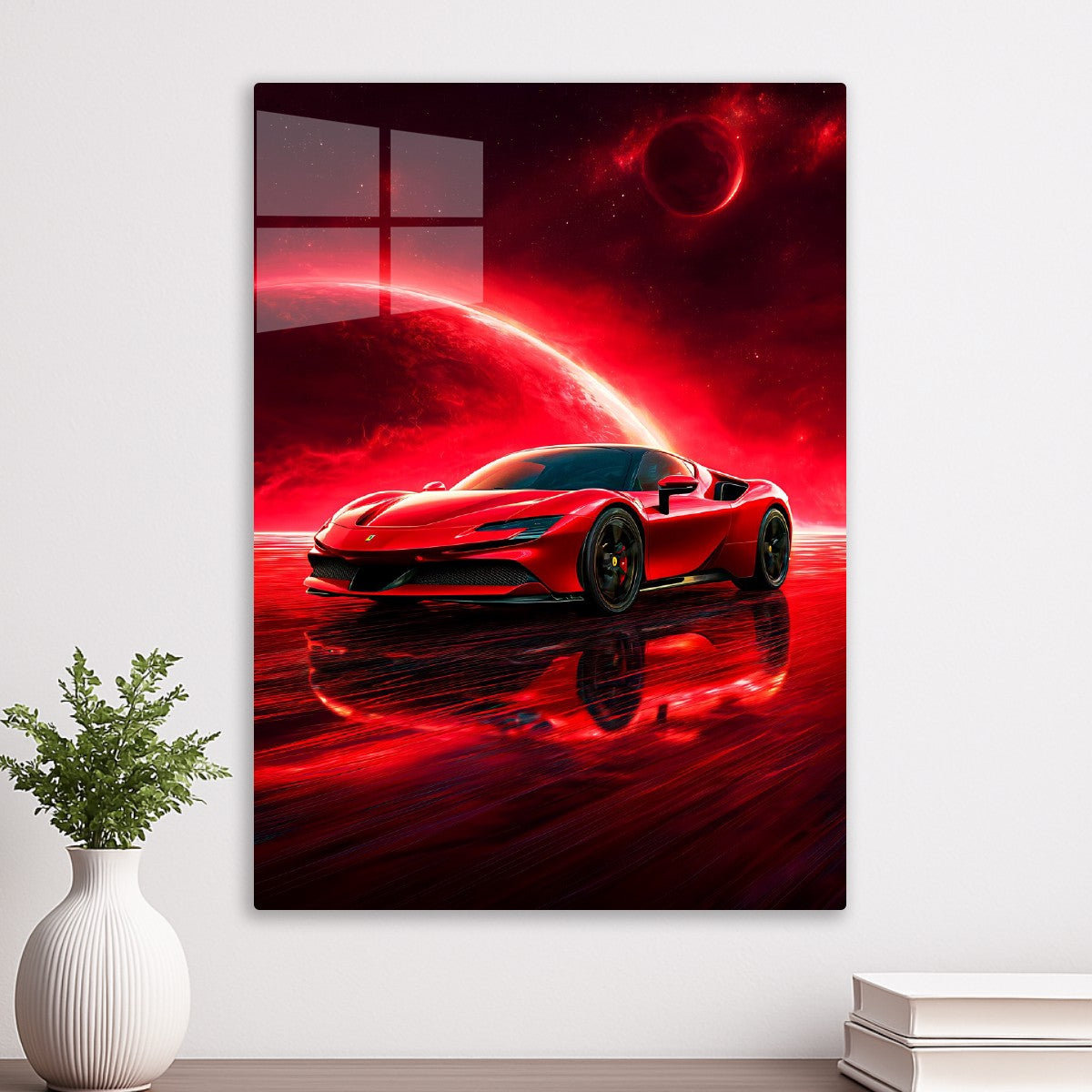 Red Ferrari in Space