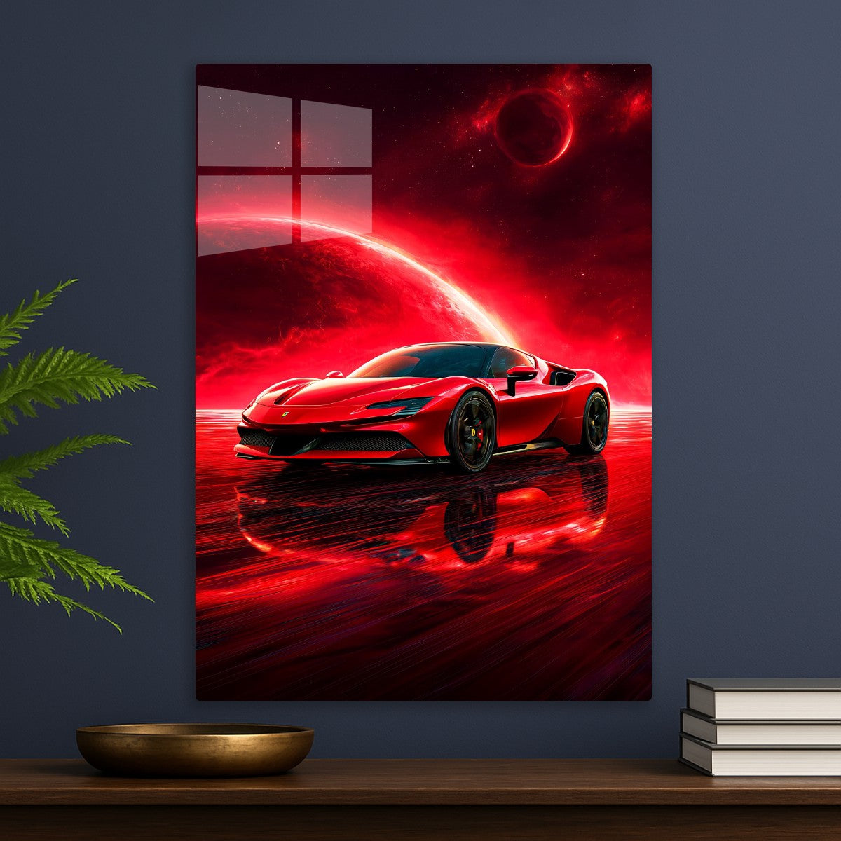 Red Ferrari in Space