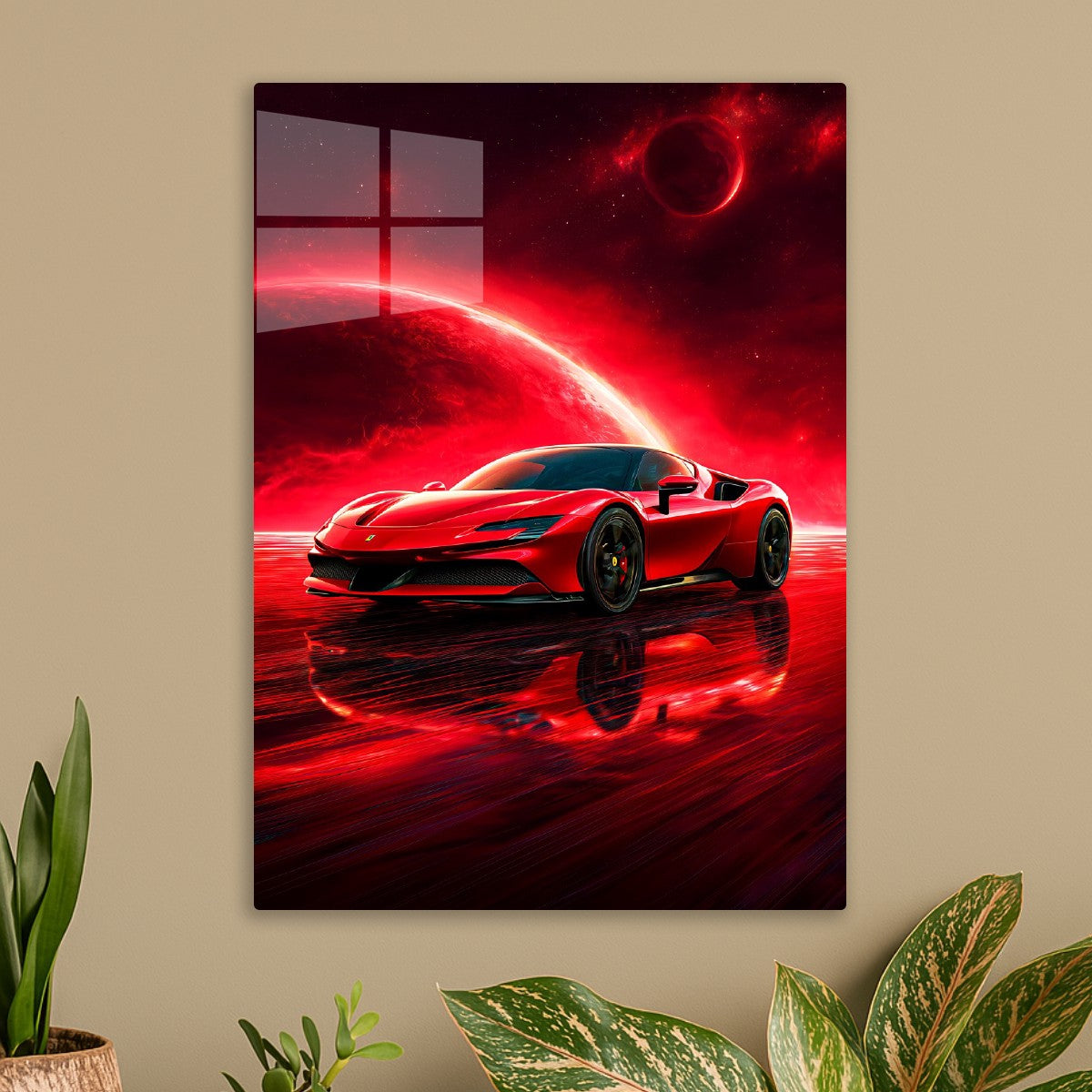 Red Ferrari in Space