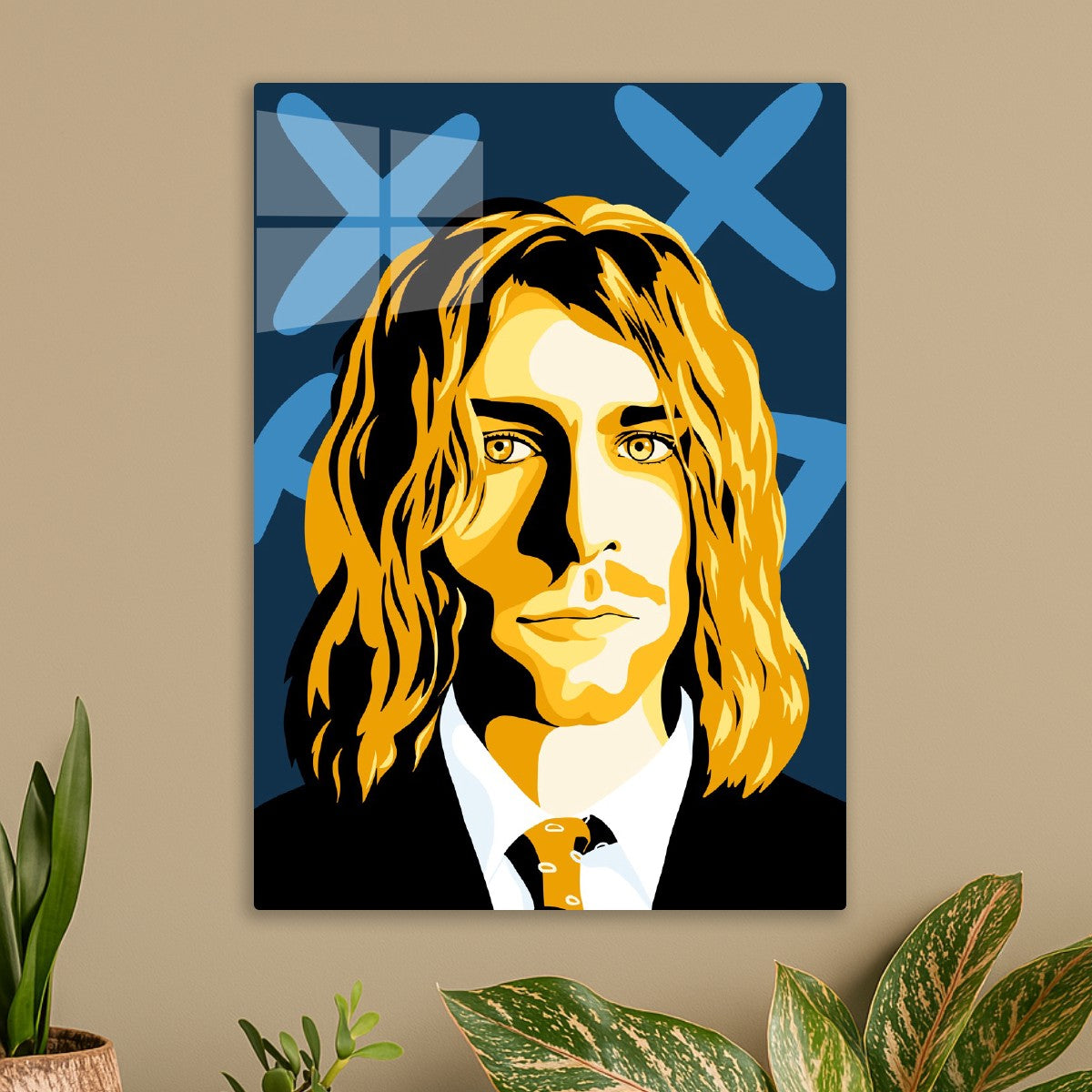 Kurt Cobain Yellow Potrait Art