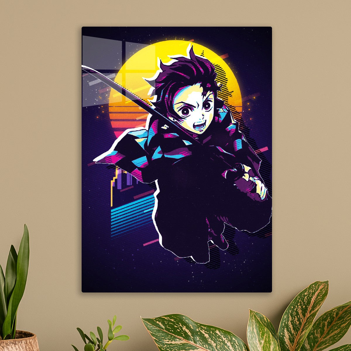 Tanjiro Kamado, Demon Slayer Kimetsu no Yaiba Retro Art