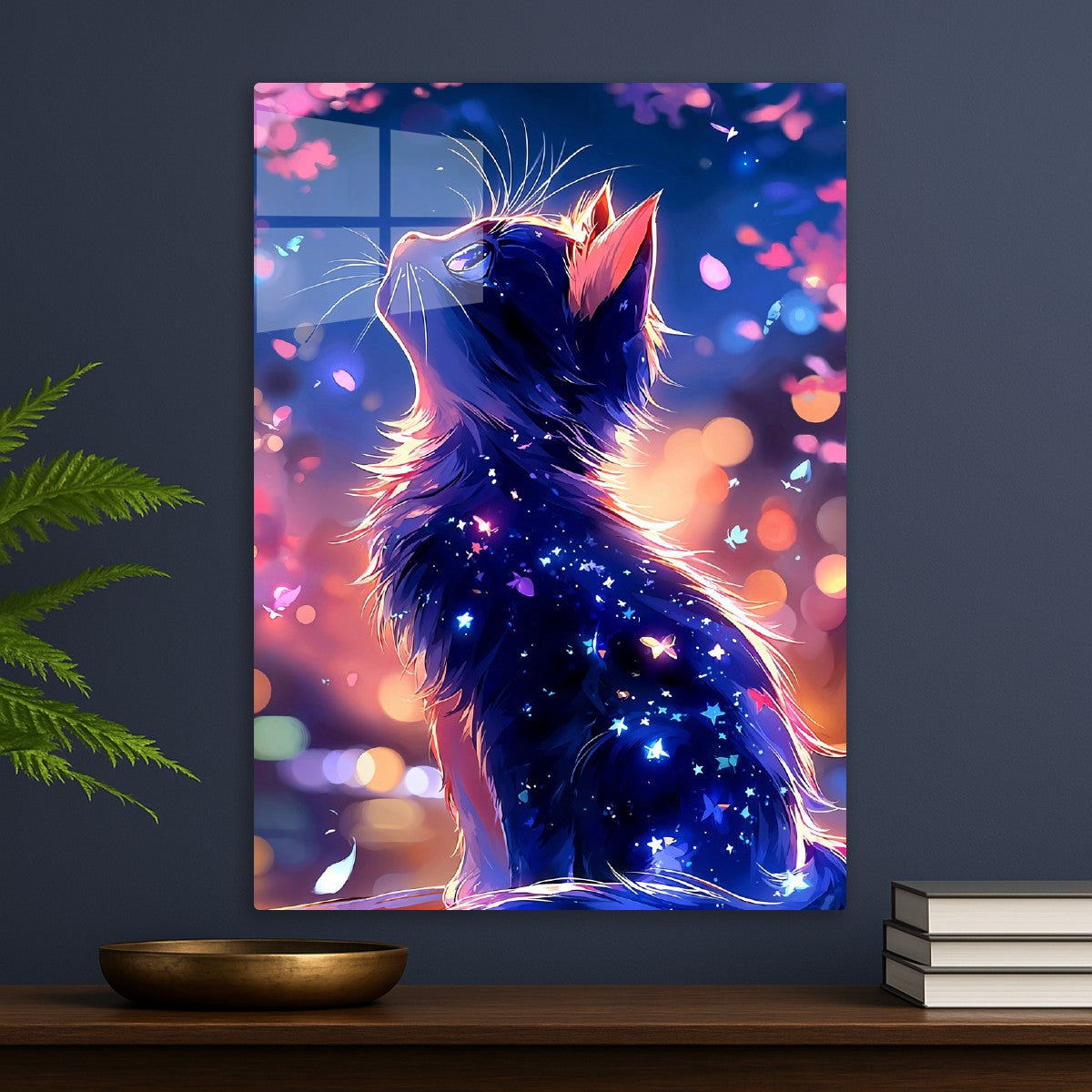 Stargazer Cat Under Sakura Ski