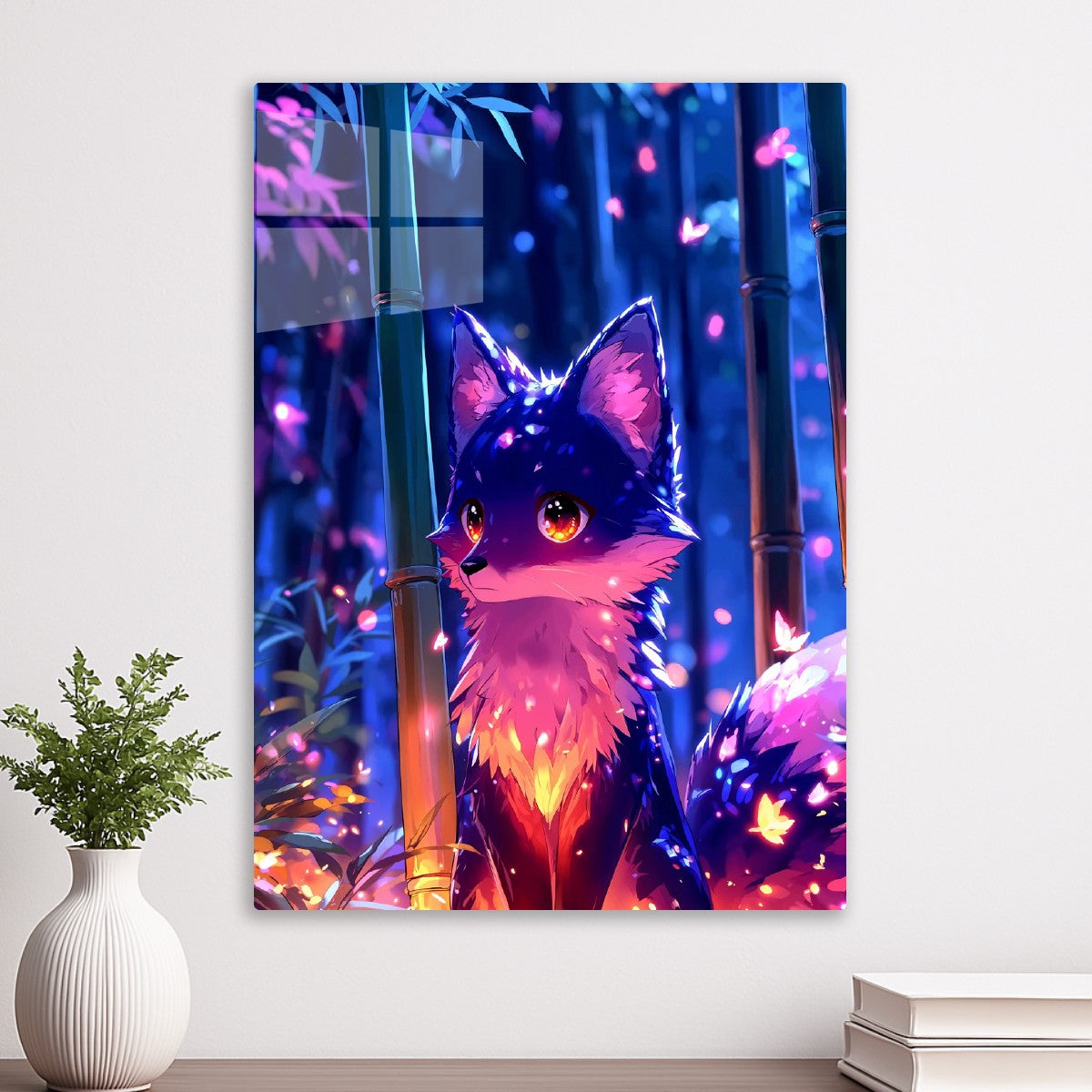 Luminous Fox Spirit in Bamboo