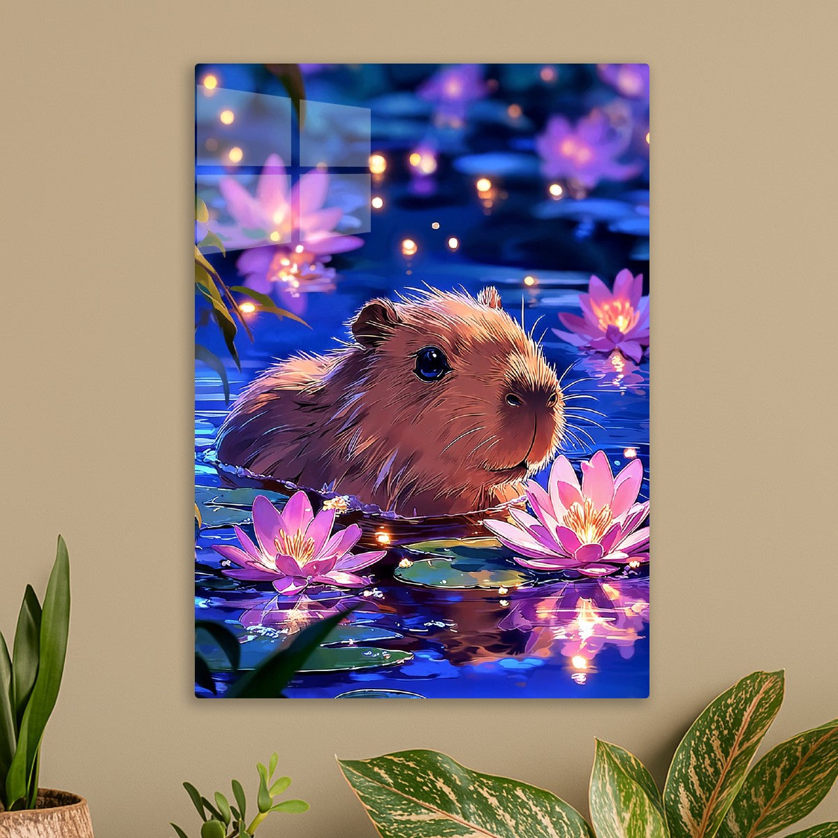 Capybara in Blooming Lotus