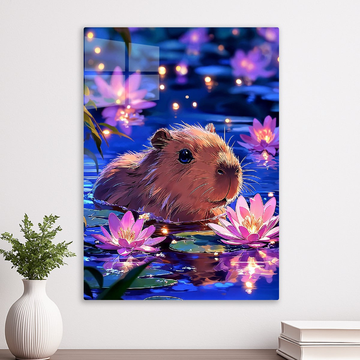 Capybara in Blooming Lotus