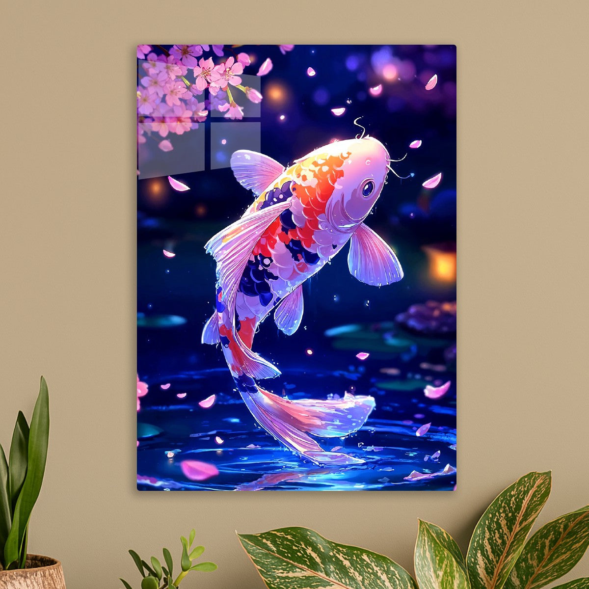 Koi Leap Through Sakura Light