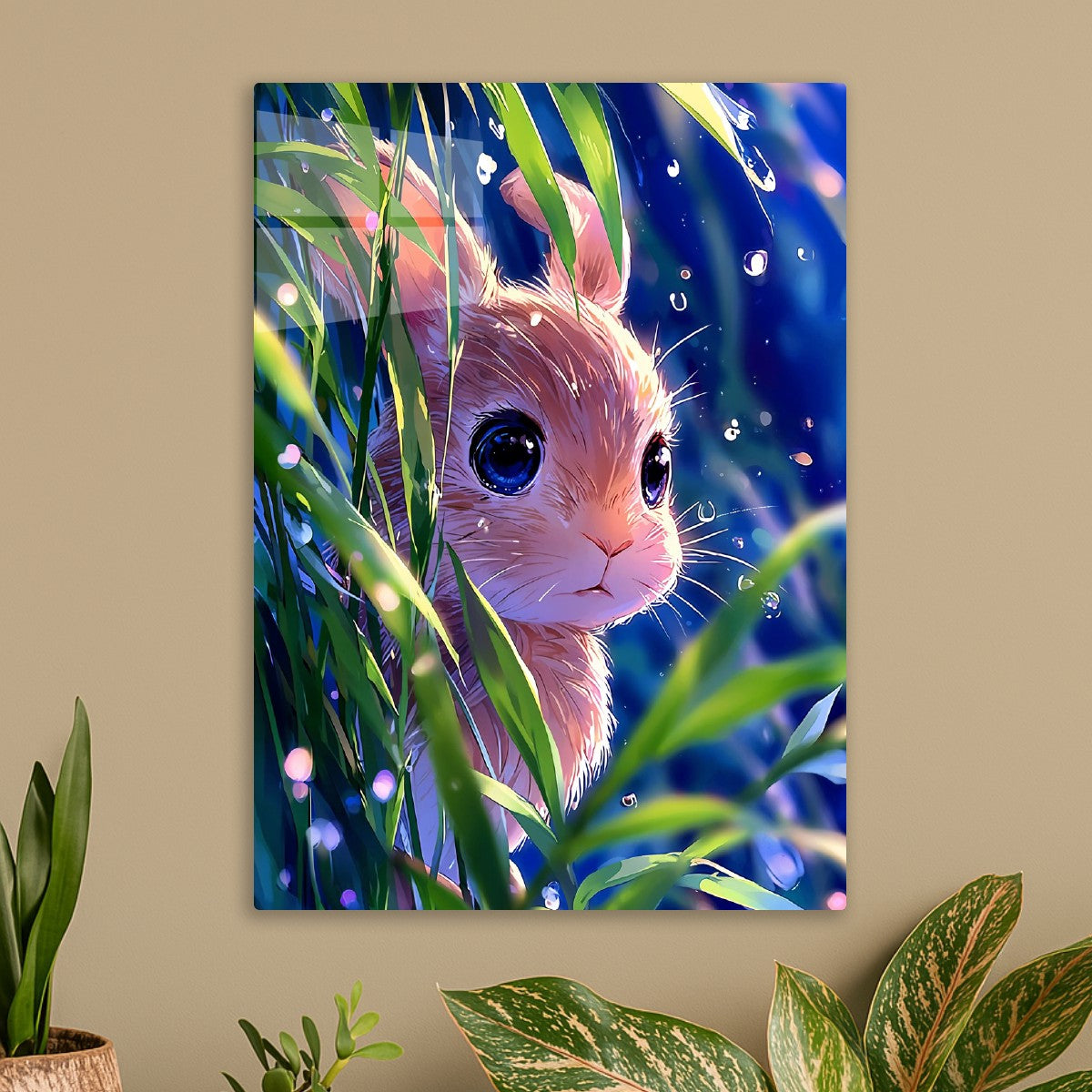 Innocent Bunny in Bamboo Rain