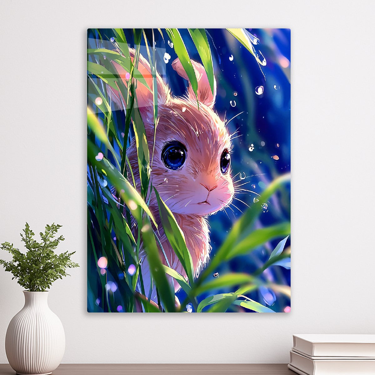 Innocent Bunny in Bamboo Rain