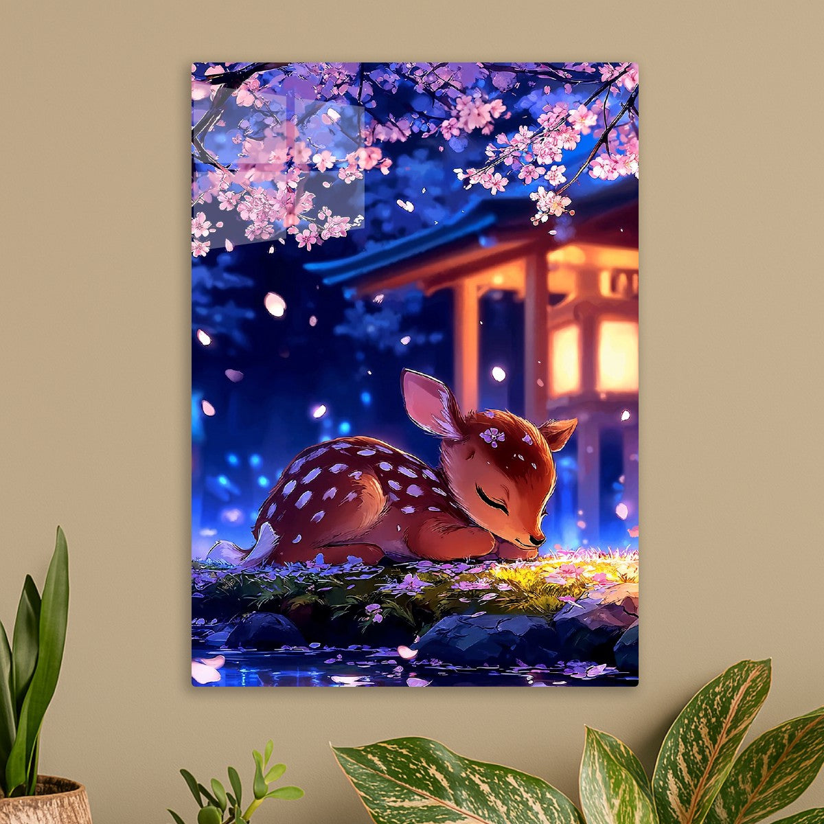 Sleeping Fawn Beneath Sakura