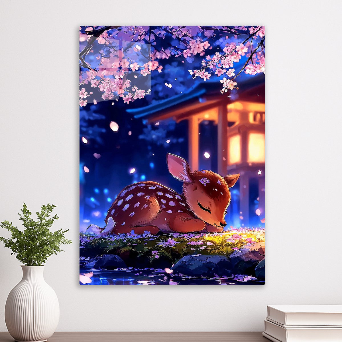 Sleeping Fawn Beneath Sakura
