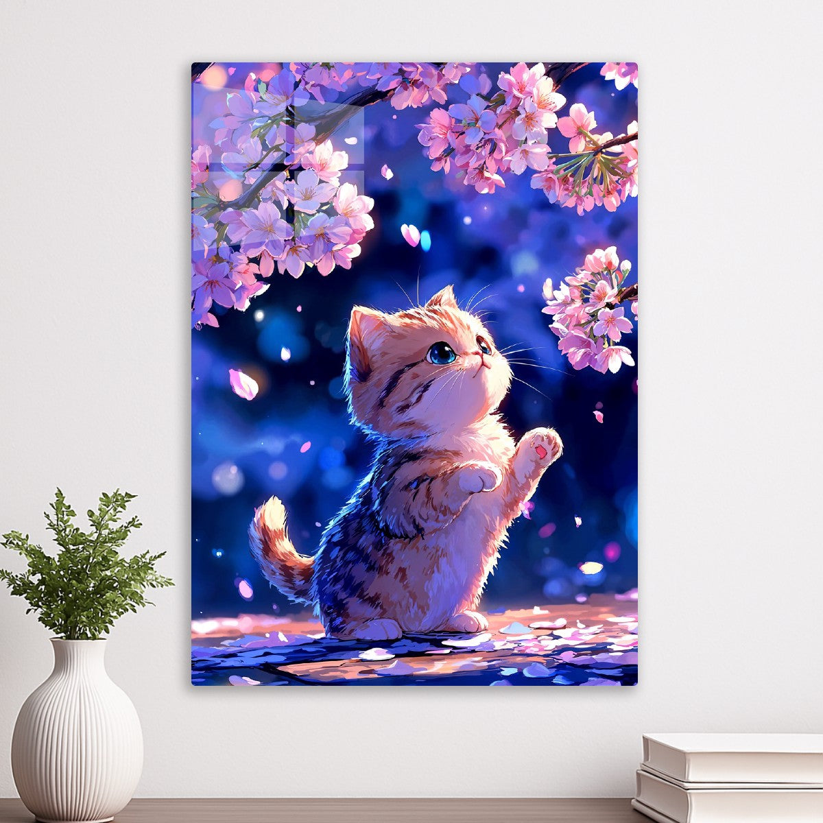 Kitten and the Sakura Blossoms