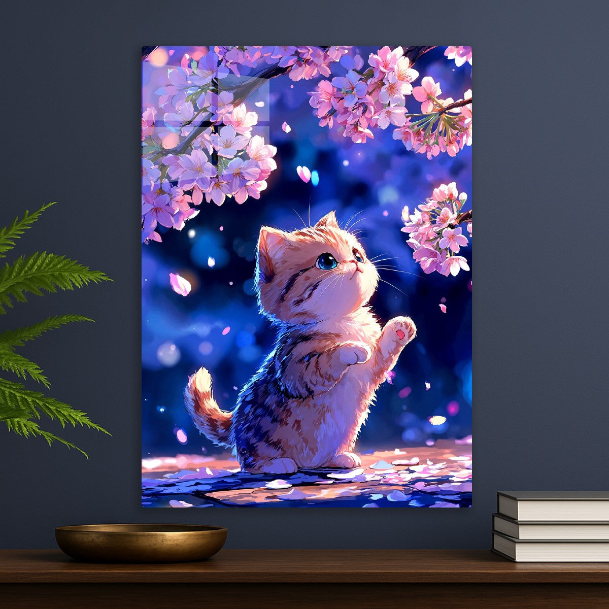 Kitten and the Sakura Blossoms