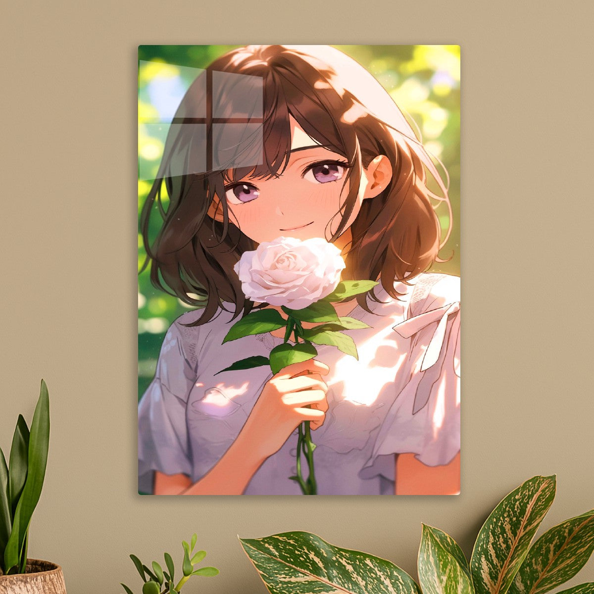 Fantasy Girl with a White Rose