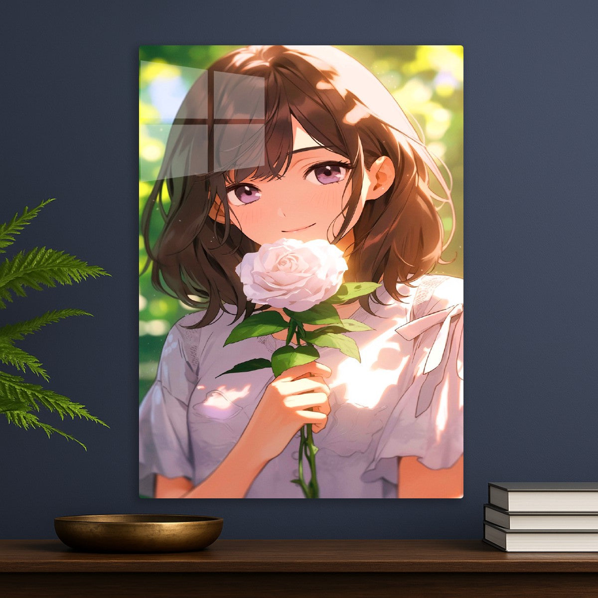Fantasy Girl with a White Rose