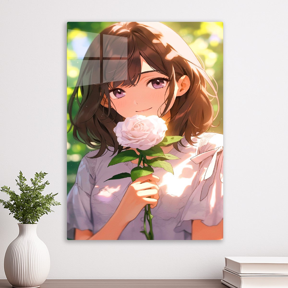 Fantasy Girl with a White Rose