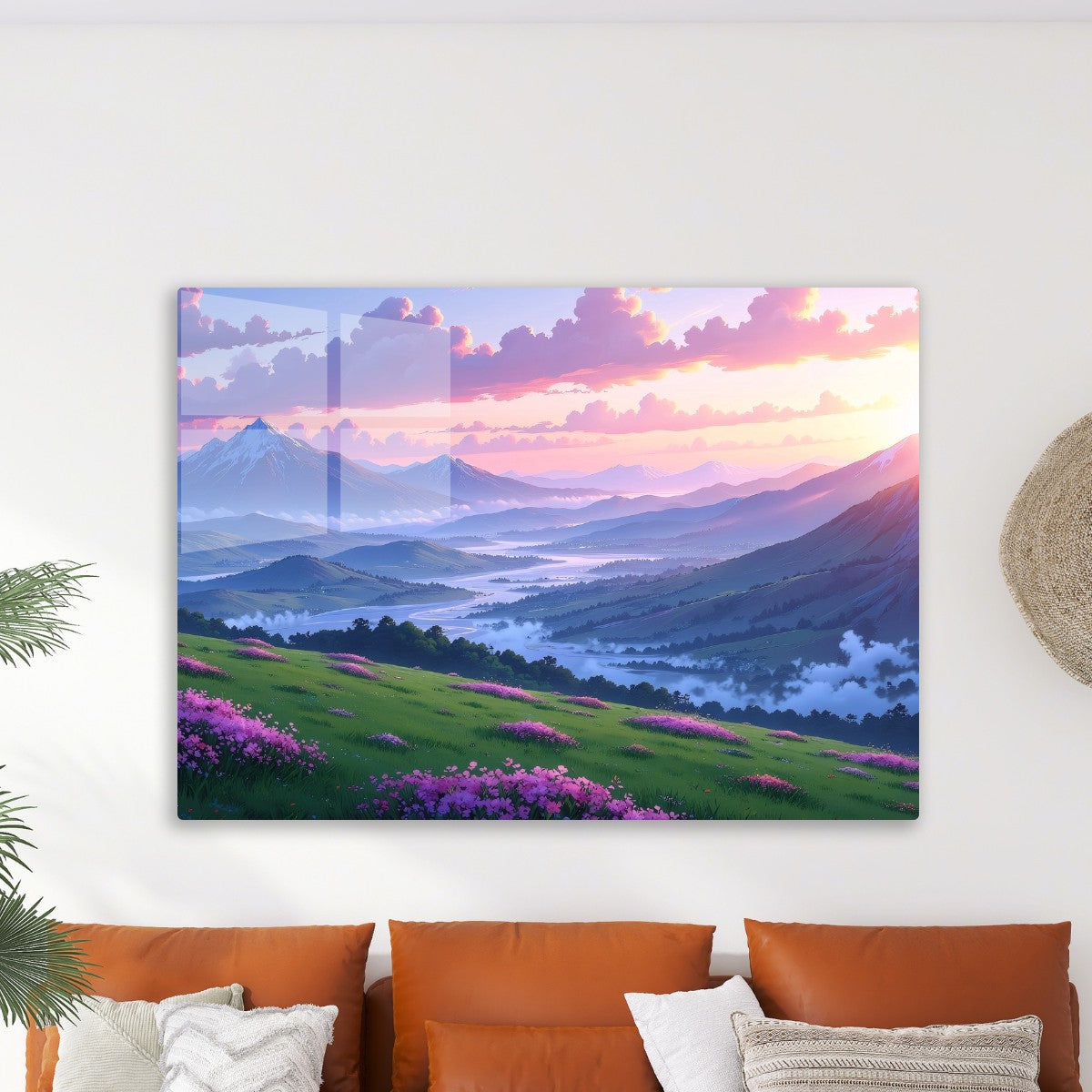 Anime Sunset in the mountains
