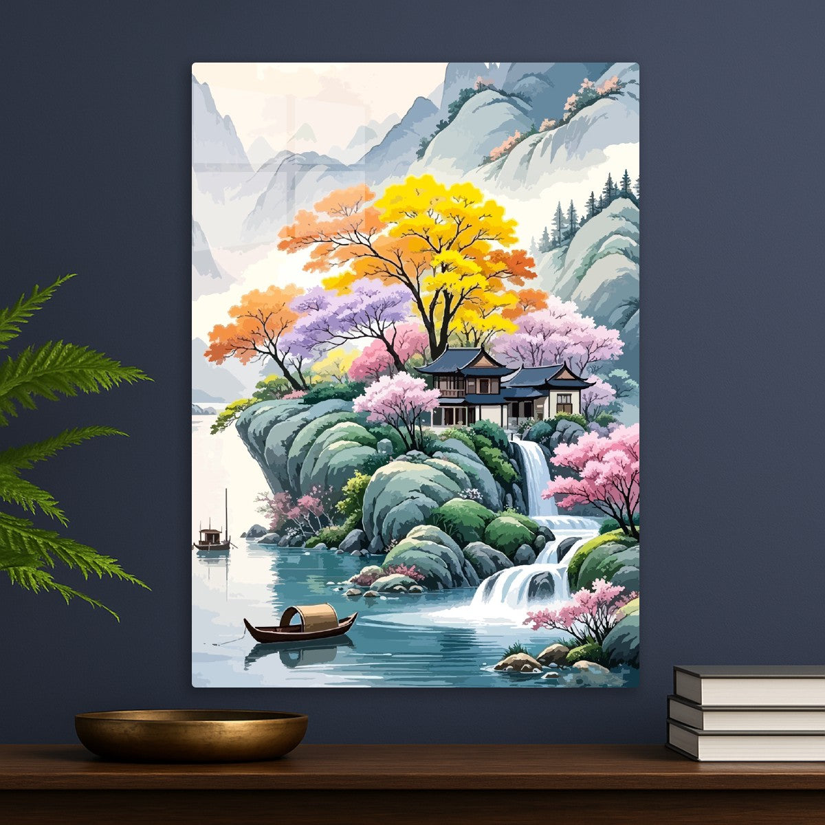 Japanese landscape waterfall