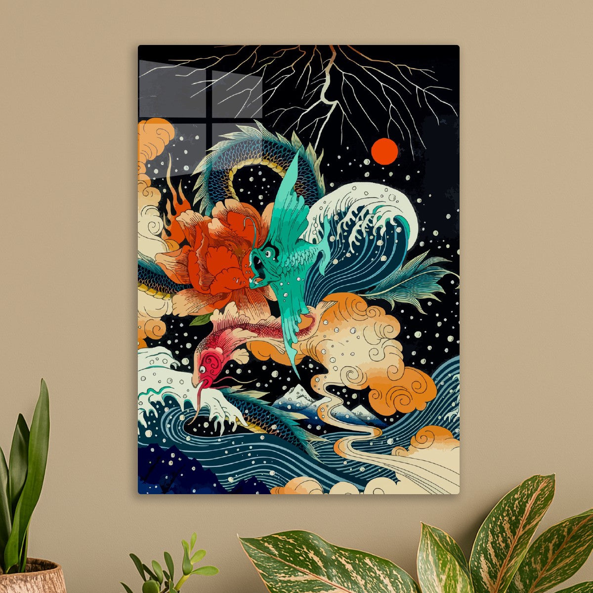 Japanese fish and dragon