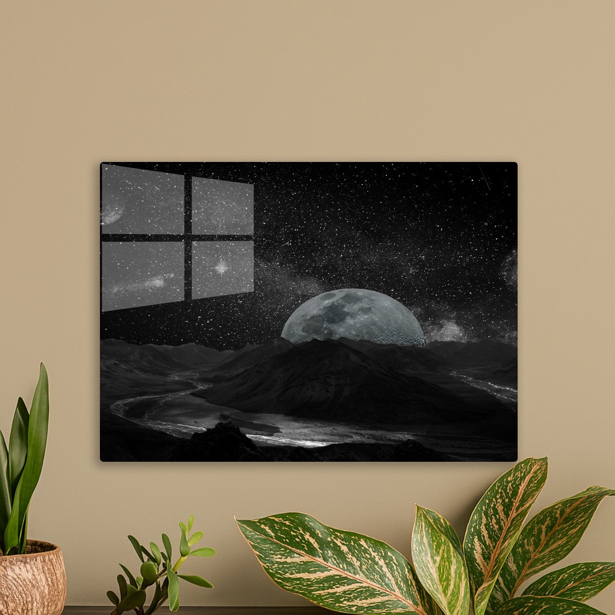 Moon seen from space planet