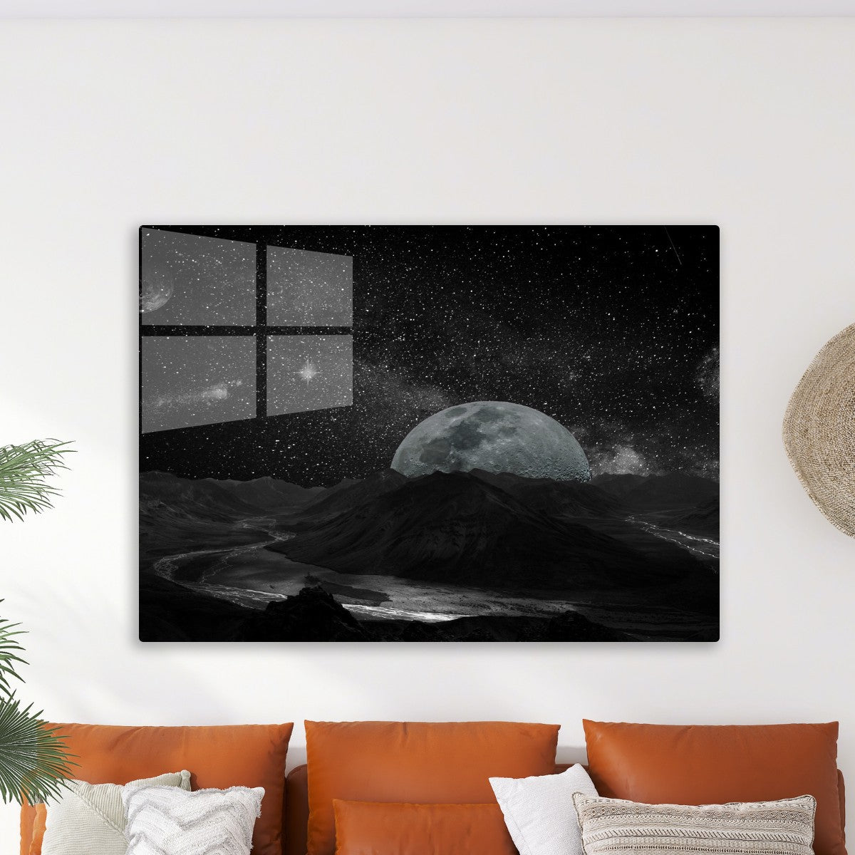 Moon seen from space planet