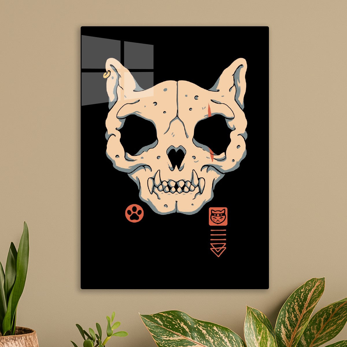 Cat Skull Gothic Dark Art 