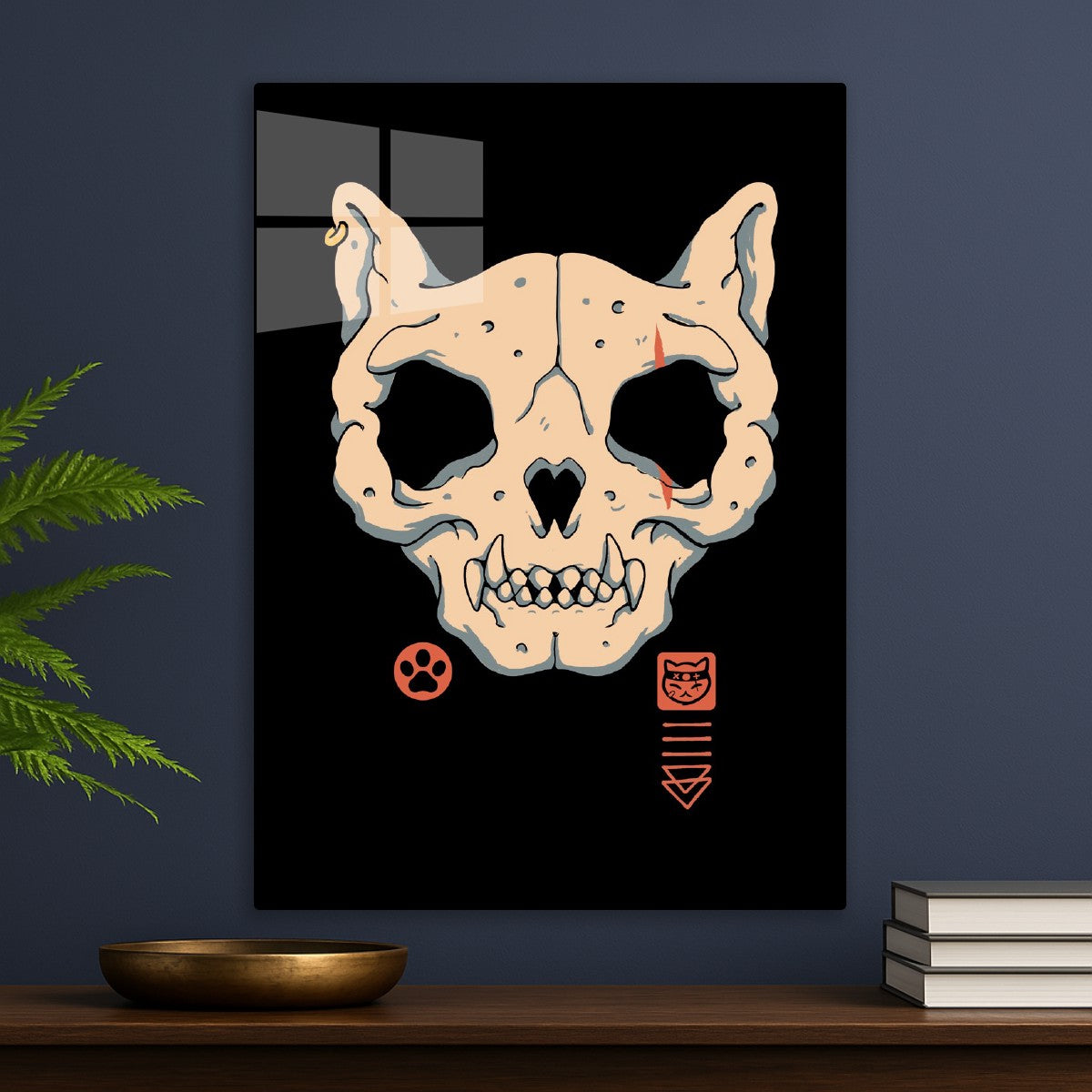Cat Skull Gothic Dark Art 