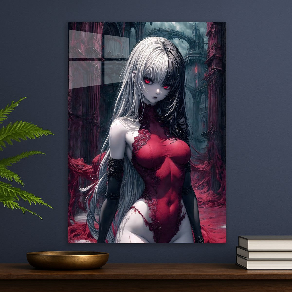 Crimson Elegance in Shadows