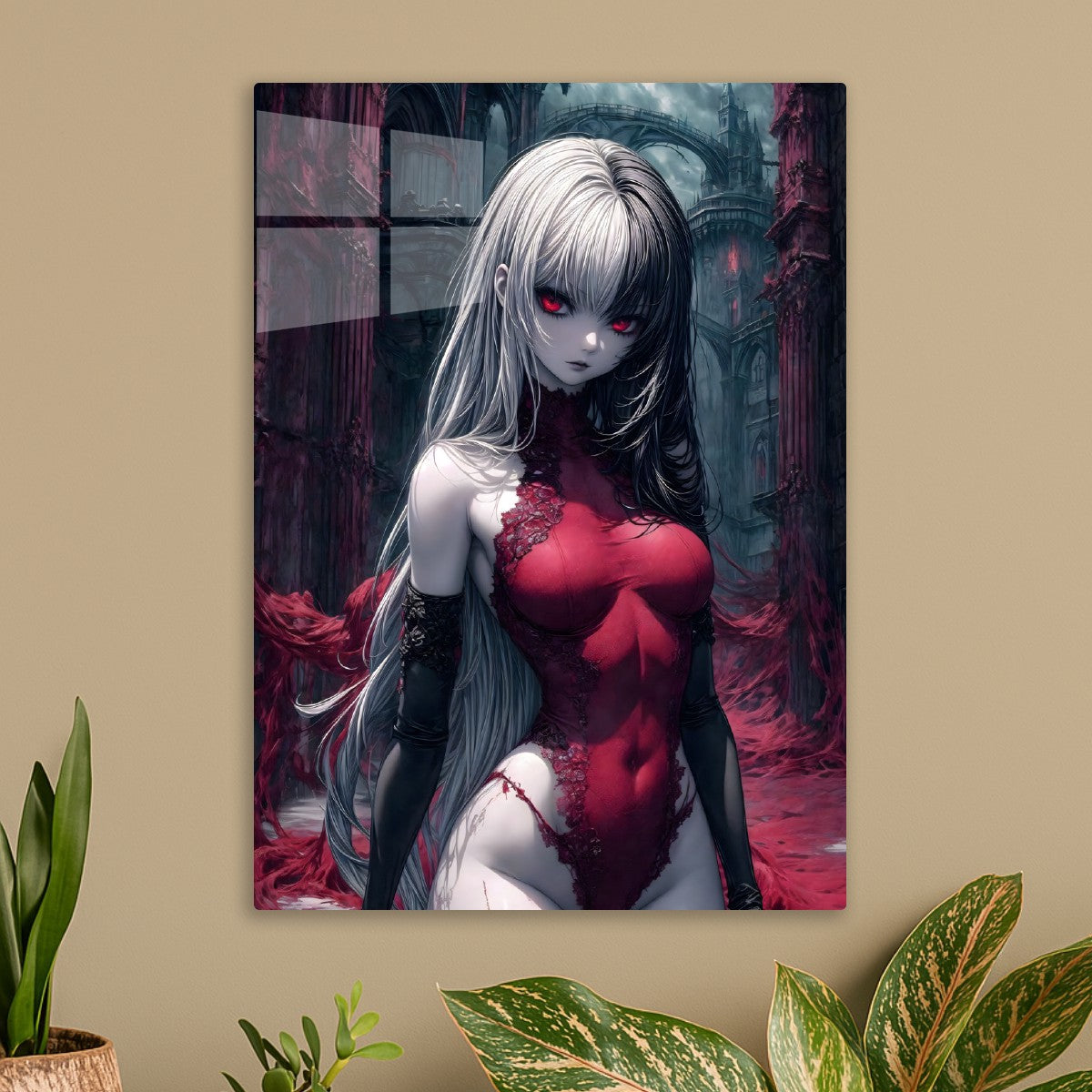 Crimson Elegance in Shadows