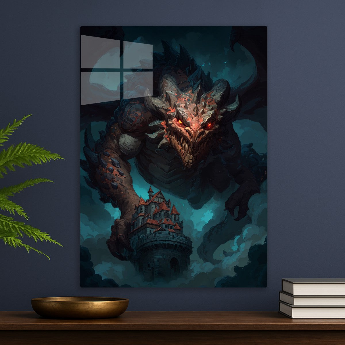 Dreadfire Dragon Above Castle